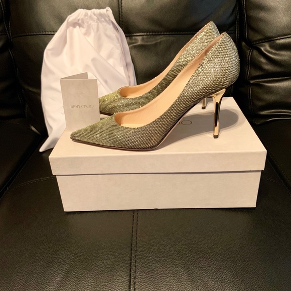 Lame Glitter- Light Bronze Jimmy Choo Heels - Picture 2 of 8